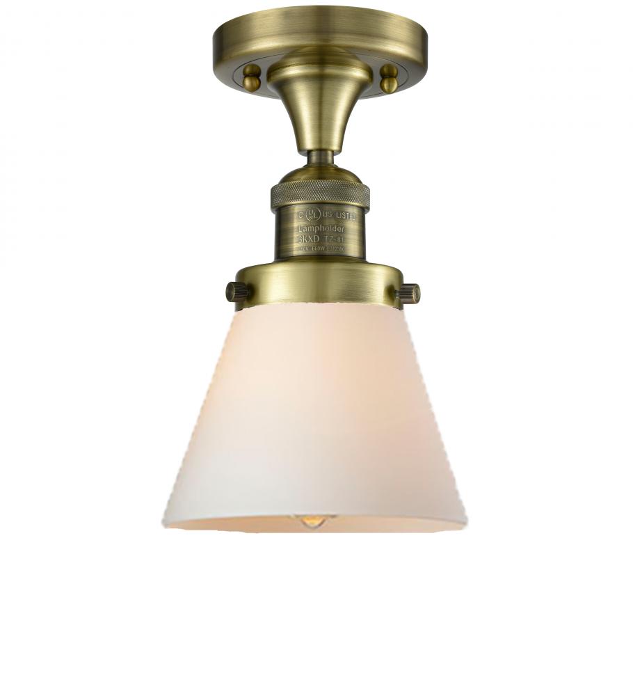 Cone - 1 Light - 7 inch - Antique Brass - Semi-Flush Mount