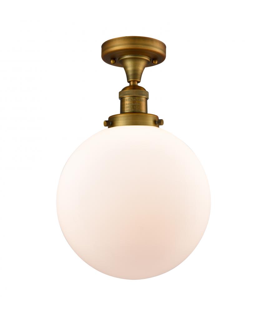 Beacon - 1 Light - 10 inch - Brushed Brass - Semi-Flush Mount