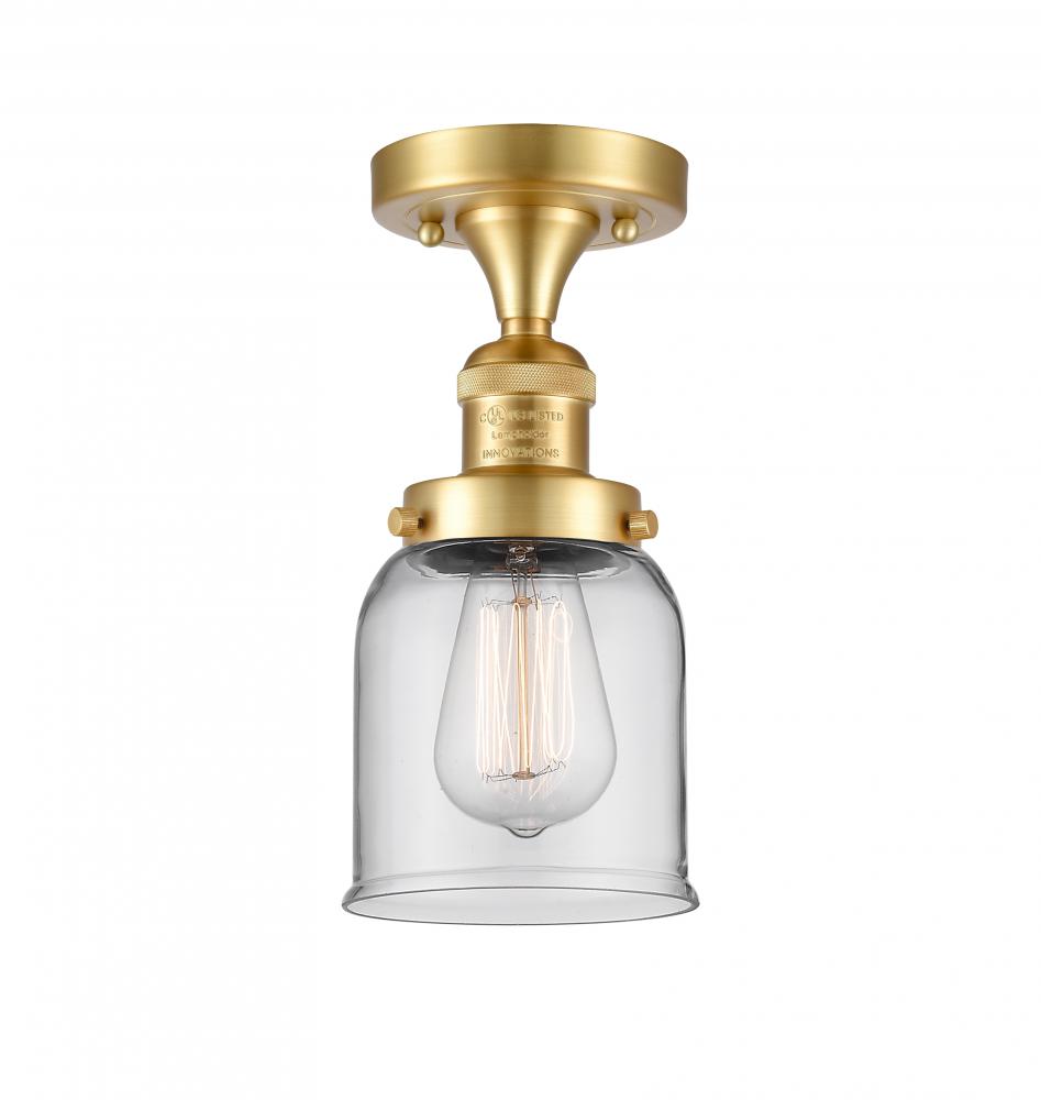 Bell - 1 Light - 5 inch - Satin Gold - Semi-Flush Mount