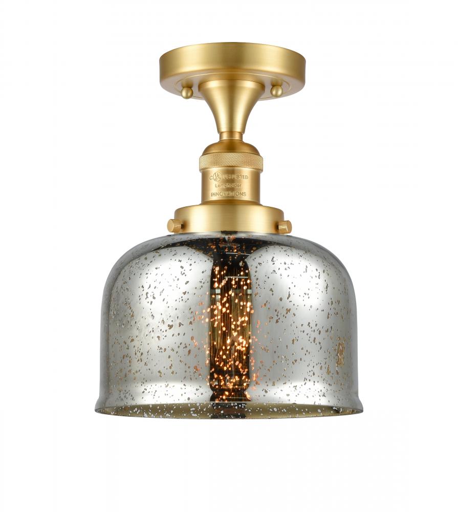 Bell - 1 Light - 8 inch - Satin Gold - Semi-Flush Mount