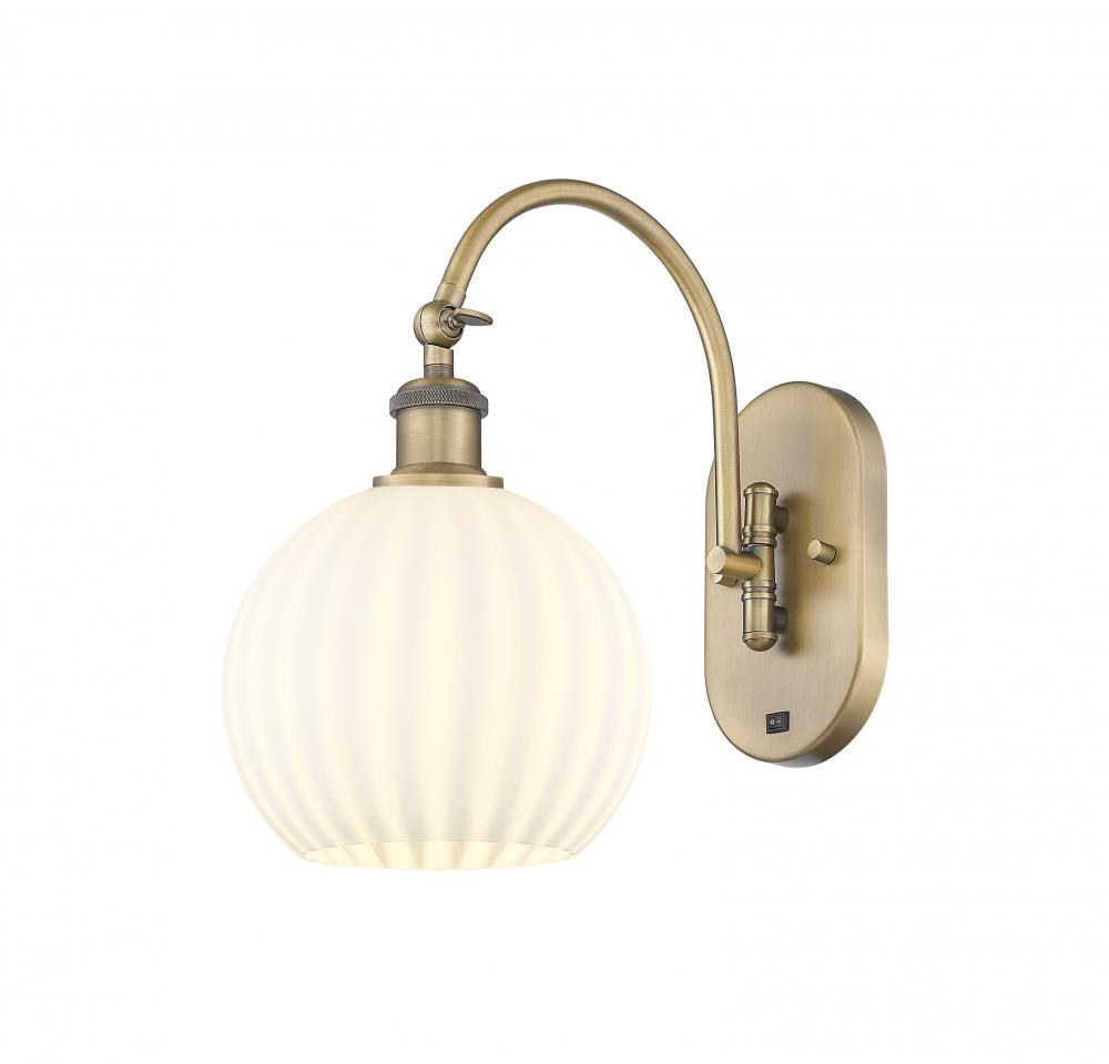 White Venetian - 1 Light - 8 inch - Brushed Brass - Sconce
