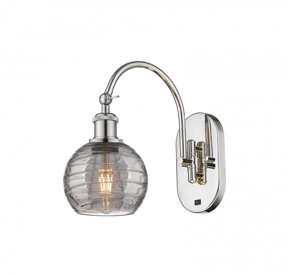 Athens Deco Swirl - 1 Light - 6 inch - Polished Nickel - Sconce