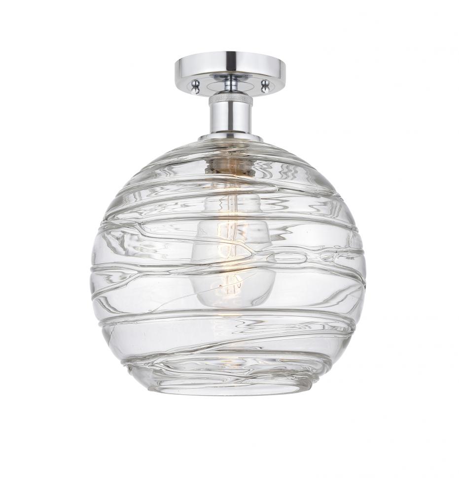 Athens Deco Swirl - 1 Light - 10 inch - Polished Chrome - Semi-Flush Mount