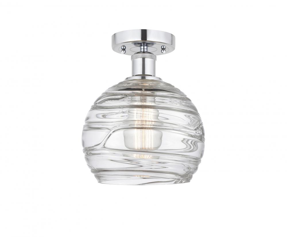 Athens Deco Swirl - 1 Light - 8 inch - Polished Chrome - Semi-Flush Mount