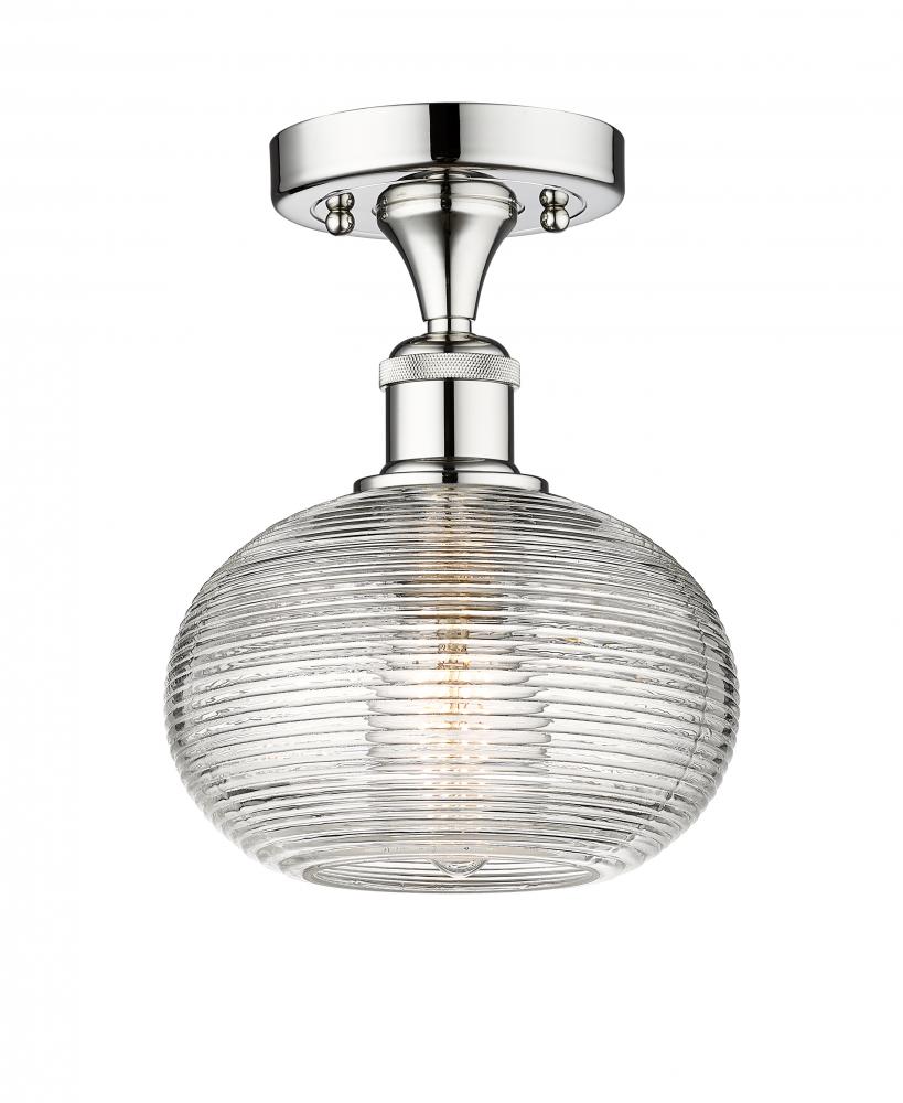 Ithaca - 1 Light - 8 inch - Polished Chrome - Semi-Flush Mount