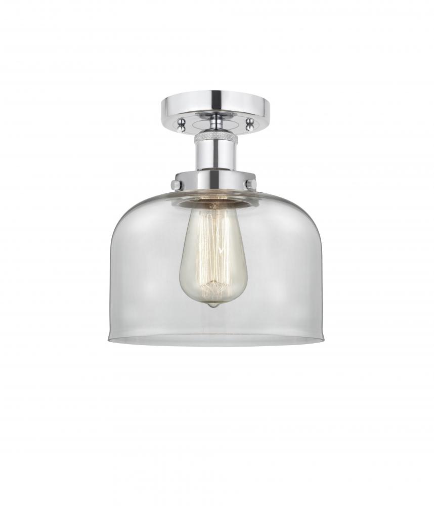 Bell - 1 Light - 8 inch - Polished Chrome - Semi-Flush Mount