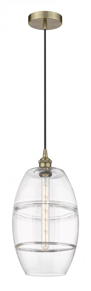 Vaz - 1 Light - 10 inch - Antique Brass - Cord hung - Mini Pendant