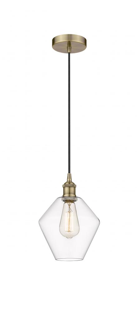 Cindyrella - 1 Light - 8 inch - Antique Brass - Cord hung - Mini Pendant