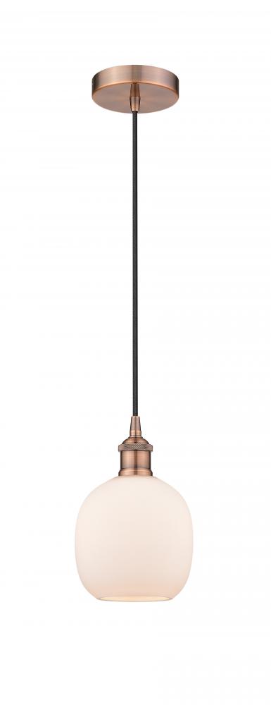 Belfast - 1 Light - 6 inch - Antique Copper - Cord hung - Mini Pendant