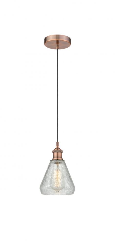 Conesus - 1 Light - 6 inch - Antique Copper - Cord hung - Mini Pendant