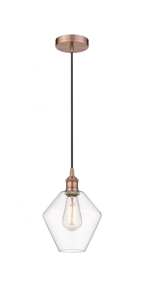 Cindyrella - 1 Light - 8 inch - Antique Copper - Cord hung - Mini Pendant