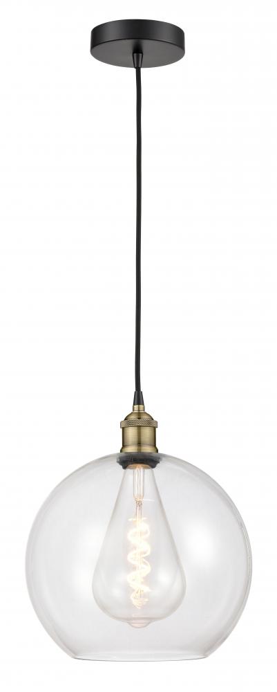 Athens - 1 Light - 12 inch - Black Antique Brass - Cord hung - Mini Pendant