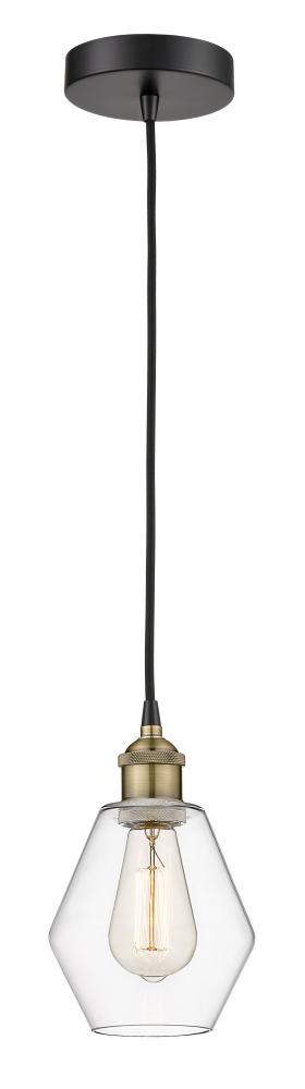 Cindyrella - 1 Light - 6 inch - Black Antique Brass - Cord hung - Mini Pendant