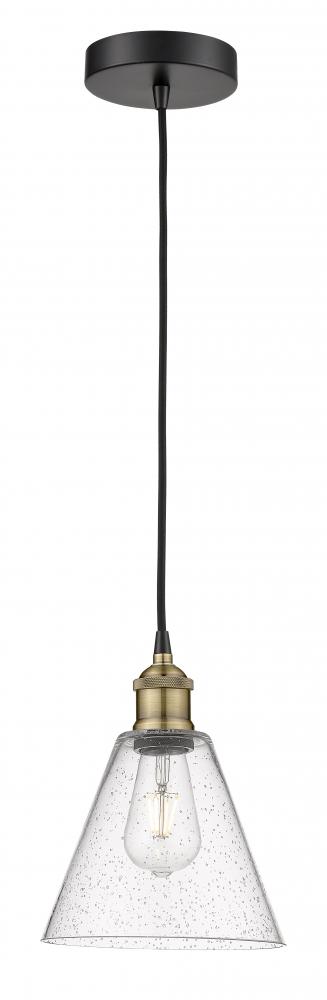 Berkshire - 1 Light - 8 inch - Black Antique Brass - Cord hung - Mini Pendant