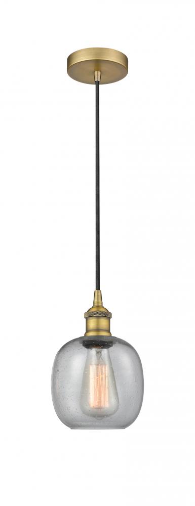 Belfast - 1 Light - 6 inch - Brushed Brass - Cord hung - Mini Pendant