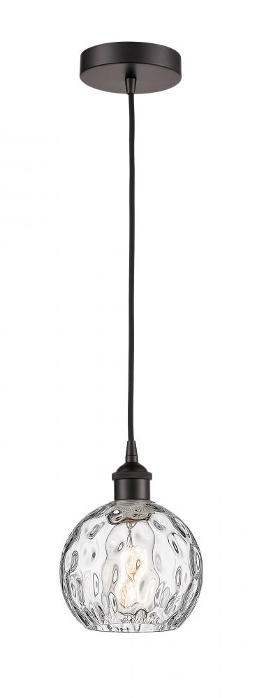 Athens Water Glass - 1 Light - 6 inch - Oil Rubbed Bronze - Cord hung - Mini Pendant