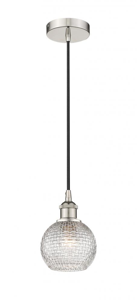 Athens - 1 Light - 6 inch - Polished Nickel - Cord hung - Mini Pendant