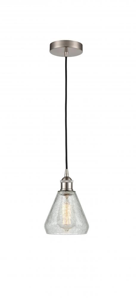 Conesus - 1 Light - 6 inch - Brushed Satin Nickel - Cord hung - Mini Pendant