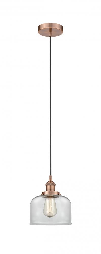Bell - 1 Light - 8 inch - Antique Copper - Cord hung - Mini Pendant
