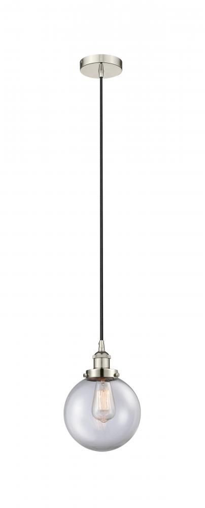 Beacon - 1 Light - 8 inch - Polished Nickel - Cord hung - Mini Pendant