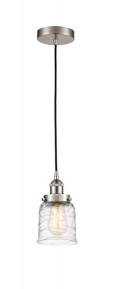 Bell - 1 Light - 5 inch - Brushed Satin Nickel - Cord hung - Mini Pendant