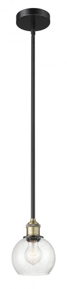 Athens - 1 Light - 6 inch - Black Antique Brass - Cord hung - Mini Pendant