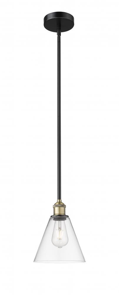 Berkshire - 1 Light - 8 inch - Black Antique Brass - Cord hung - Mini Pendant