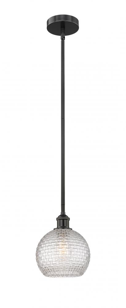 Athens - 1 Light - 8 inch - Matte Black - Cord hung - Mini Pendant