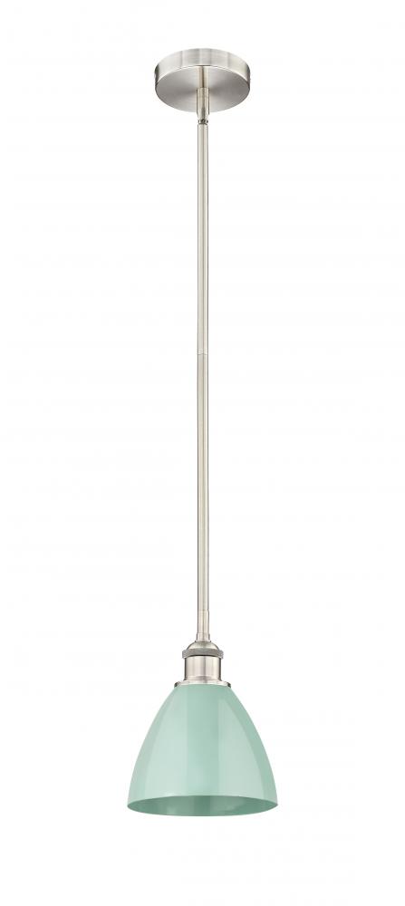 Plymouth - 1 Light - 8 inch - Brushed Satin Nickel - Cord hung - Mini Pendant