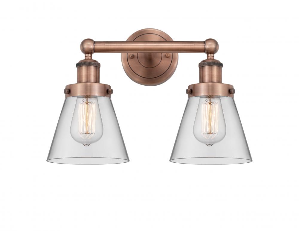 Cone - 2 Light - 15 inch - Antique Copper - Bath Vanity Light