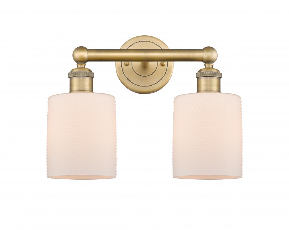 Cobbleskill - 2 Light - 14 inch - Brushed Brass - Bath Vanity Light
