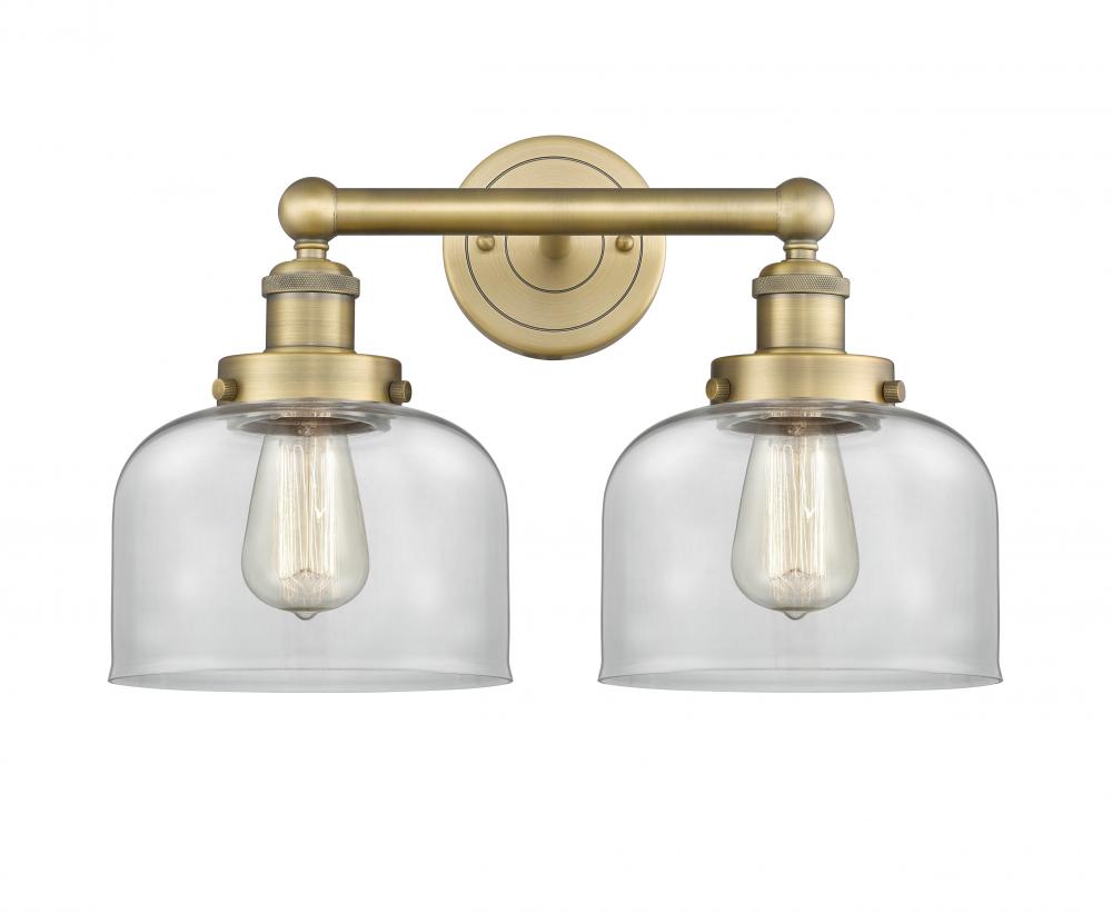 Bell - 2 Light - 17 inch - Brushed Brass - Bath Vanity Light