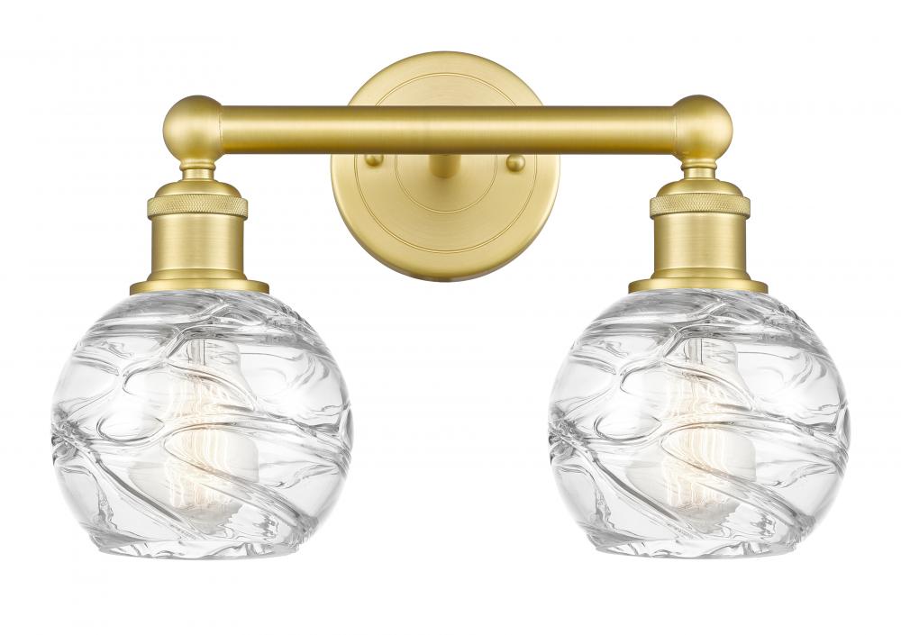 Athens Deco Swirl - 2 Light - 15 inch - Satin Gold - Bath Vanity Light