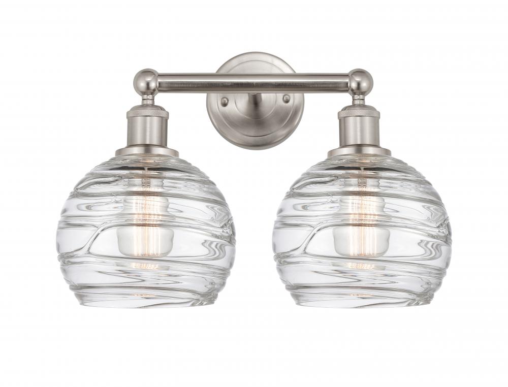 Athens Deco Swirl - 2 Light - 17 inch - Satin Nickel - Bath Vanity Light