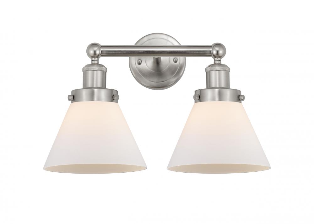 Cone - 2 Light - 17 inch - Brushed Satin Nickel - Bath Vanity Light