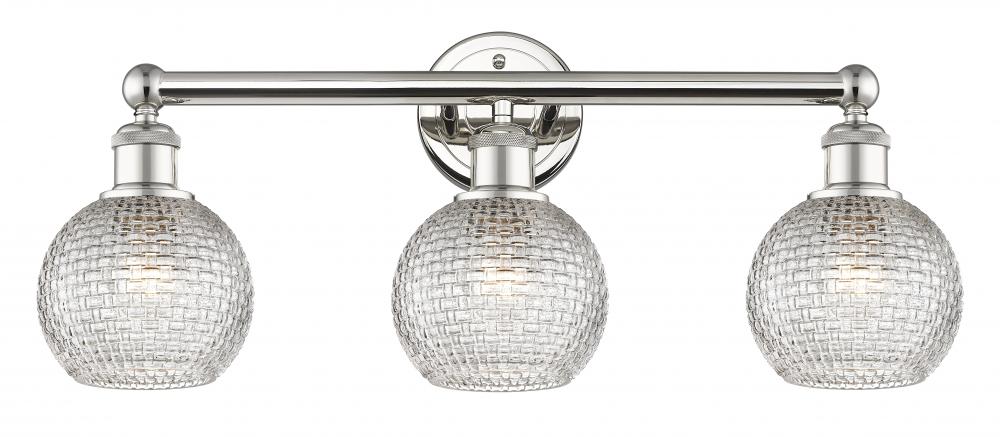 Athens - 3 Light - 24 inch - Polished Nickel - Bath Vanity Light