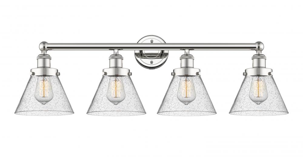 Cone - 4 Light - 35 inch - Polished Nickel - Bath Vanity Light