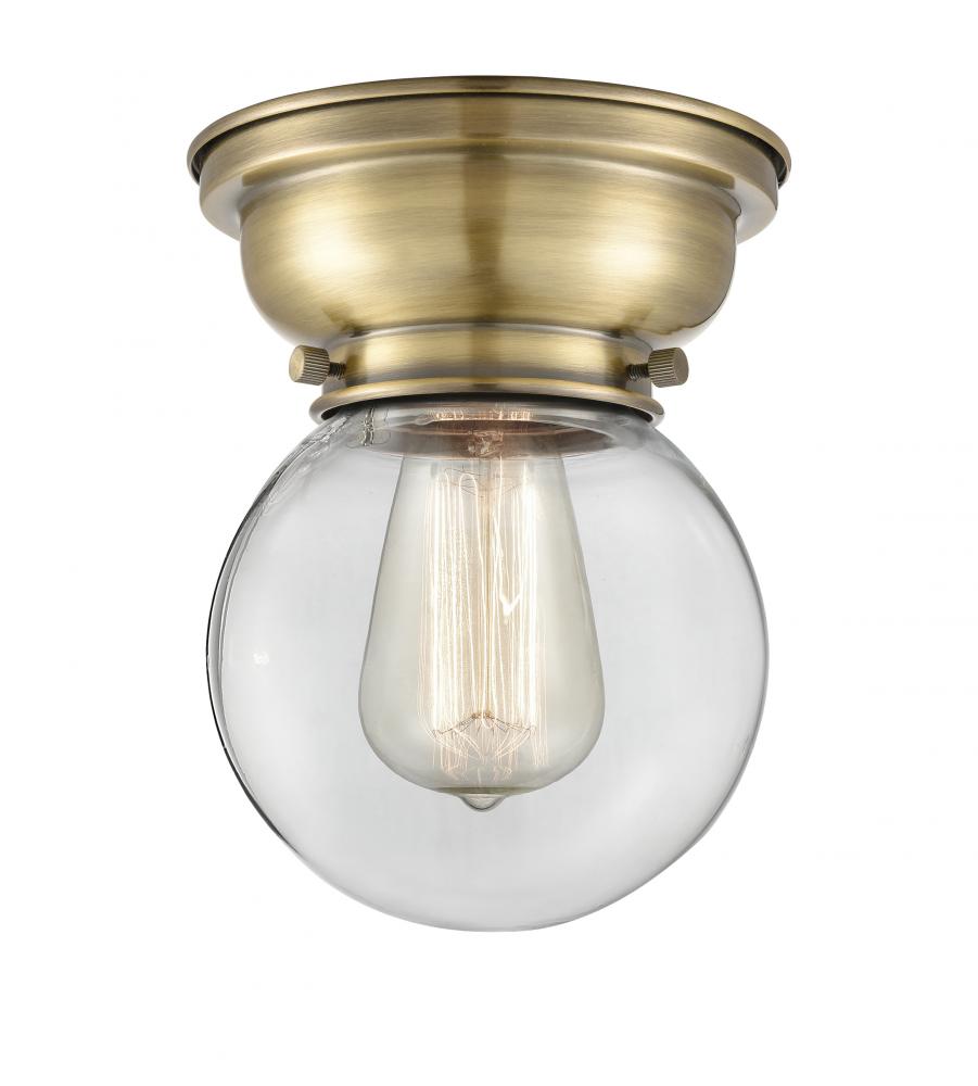 Beacon - 1 Light - 6 inch - Antique Brass - Flush Mount