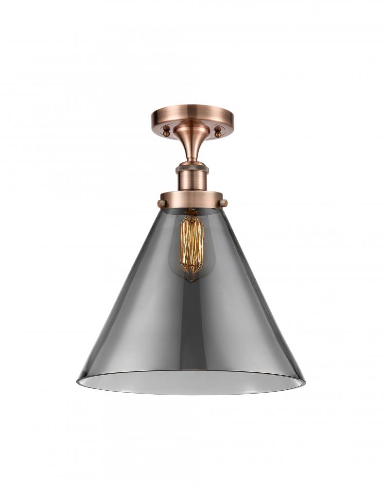 Cone - 1 Light - 12 inch - Antique Copper - Semi-Flush Mount