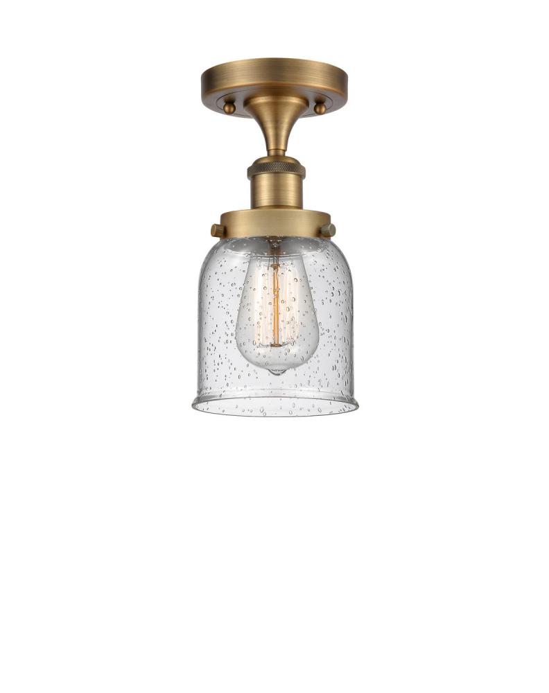 Bell - 1 Light - 5 inch - Brushed Brass - Semi-Flush Mount