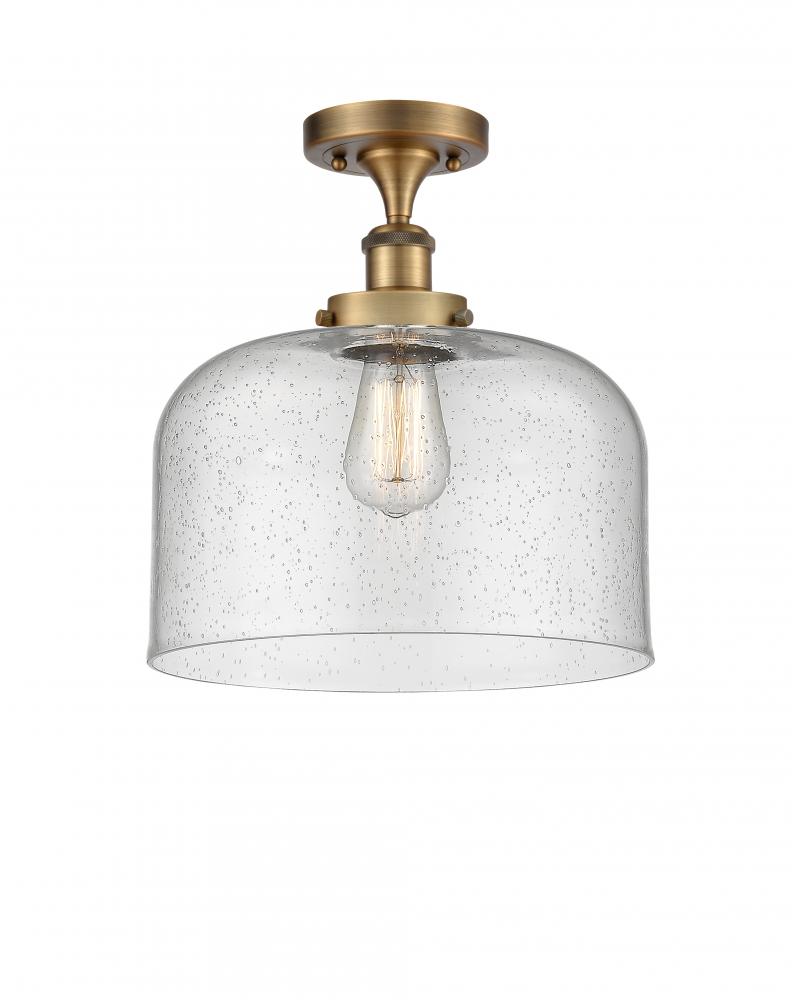 Bell - 1 Light - 12 inch - Brushed Brass - Semi-Flush Mount