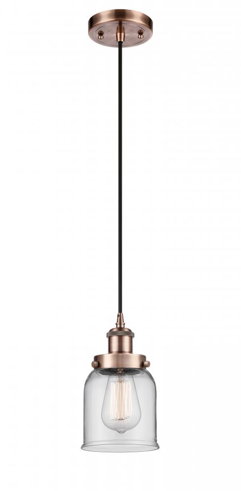 Bell - 1 Light - 5 inch - Antique Copper - Cord hung - Mini Pendant