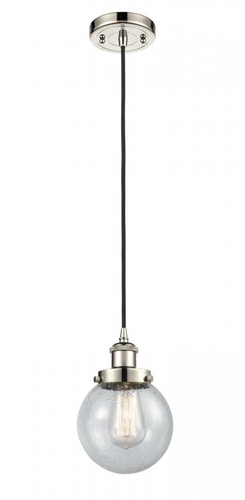 Beacon - 1 Light - 6 inch - Polished Nickel - Cord hung - Mini Pendant