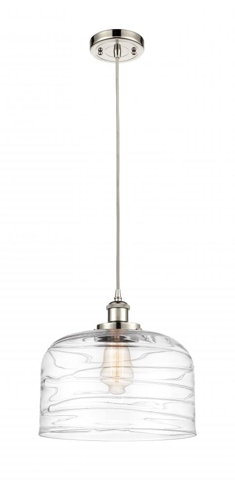 Bell - 1 Light - 12 inch - Polished Nickel - Cord hung - Mini Pendant