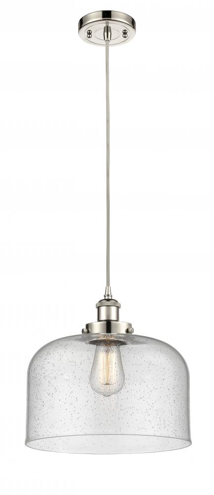 Bell - 1 Light - 12 inch - Polished Nickel - Cord hung - Mini Pendant