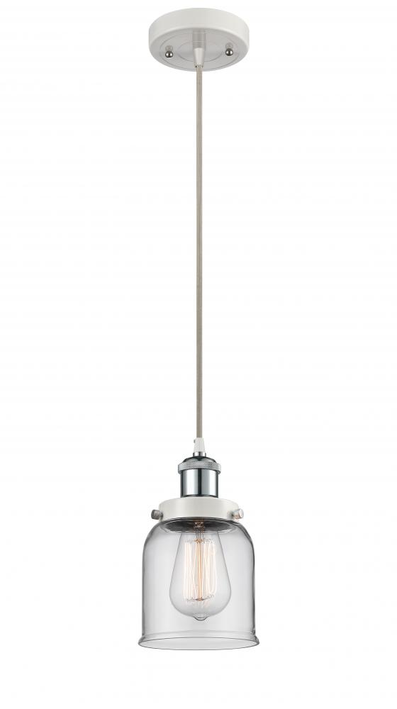 Bell - 1 Light - 5 inch - White Polished Chrome - Cord hung - Mini Pendant