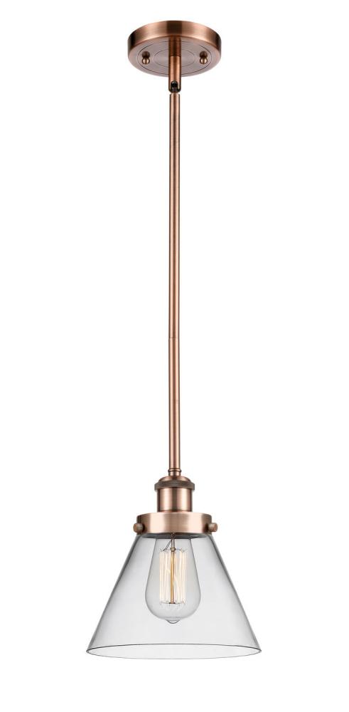 Cone - 1 Light - 8 inch - Antique Copper - Mini Pendant