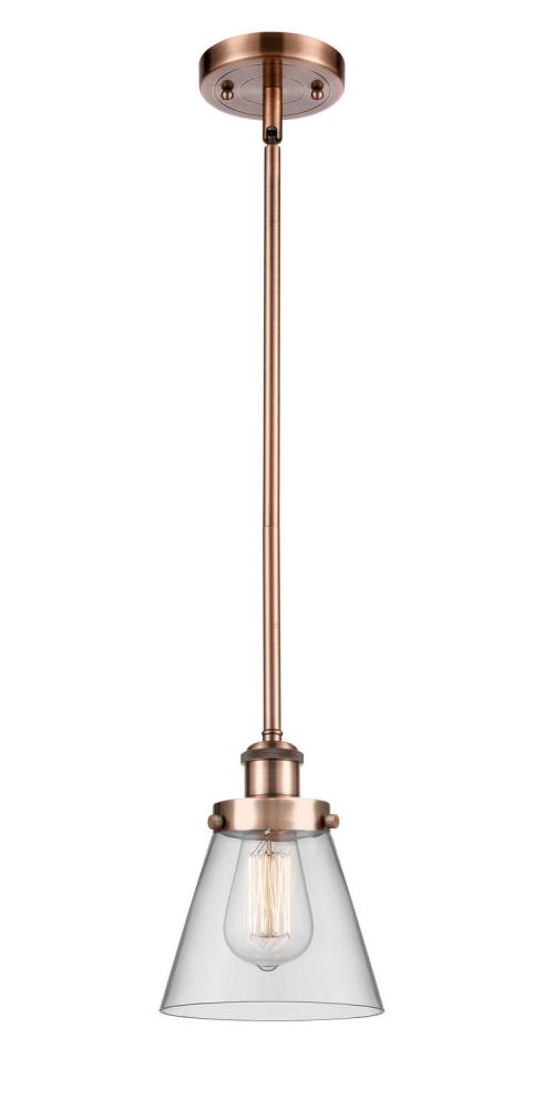 Cone - 1 Light - 6 inch - Antique Copper - Mini Pendant