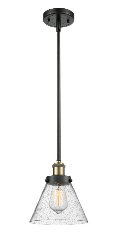 Cone - 1 Light - 8 inch - Black Antique Brass - Mini Pendant