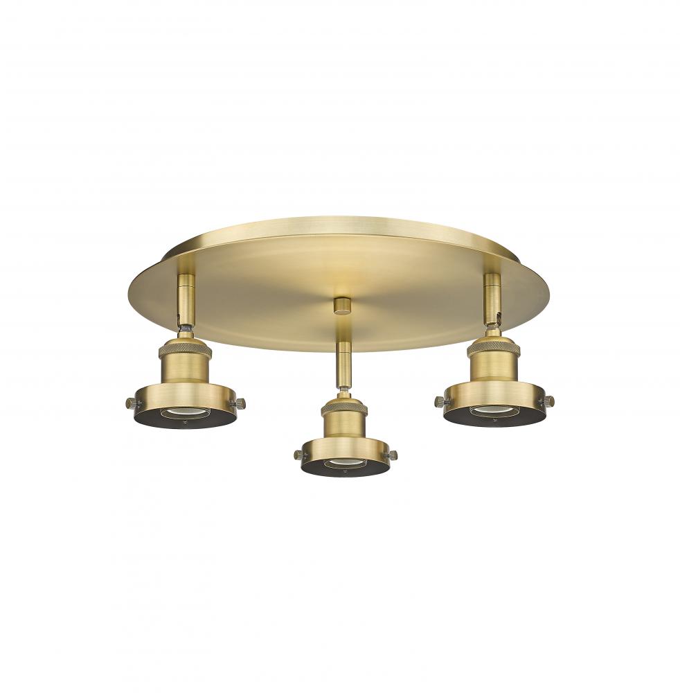 Ballston Urban - 3 Light - 15 inch - Brushed Brass - Flush Mount